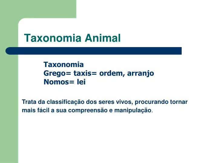 taxonomia animal
