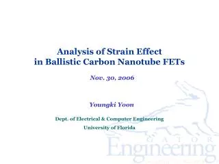 Analysis of Strain Effect in Ballistic Carbon Nanotube FETs