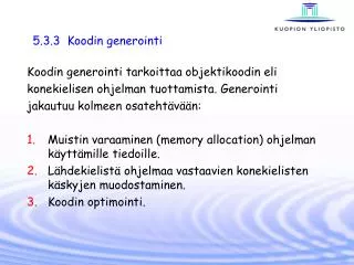 5 3 3 koodin generointi