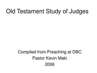 Old Testament Study of Judges