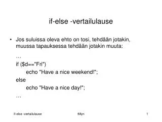 if else vertailulause