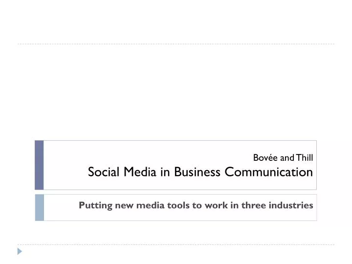 bov e and thill social media in business communication