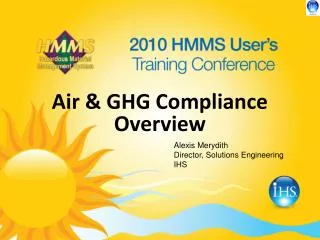 Air &amp; GHG Compliance Overview