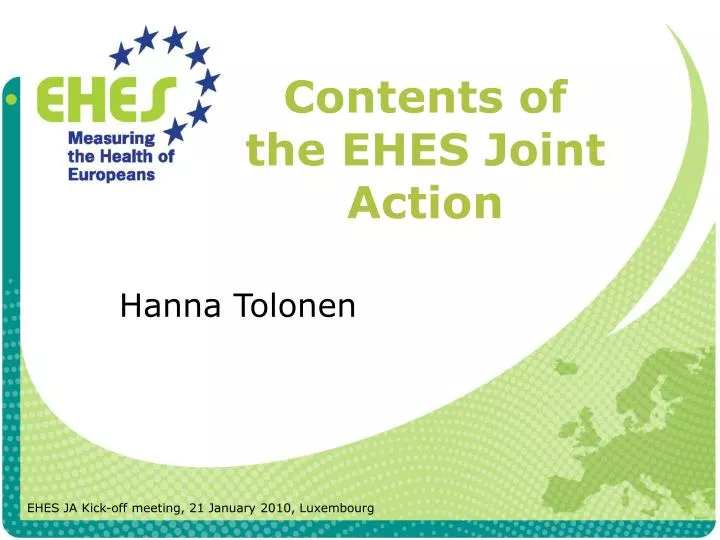 contents of the ehes joint action