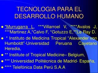 tecnologia para el desarrollo humano