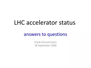 LHC accelerator status