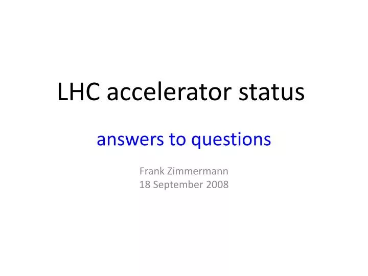 lhc accelerator status