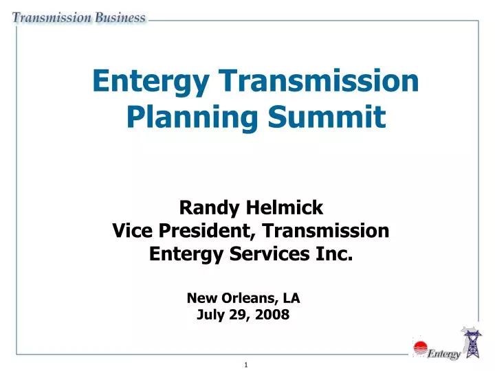 entergy transmission planning summit