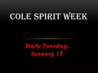 Cole spirit week