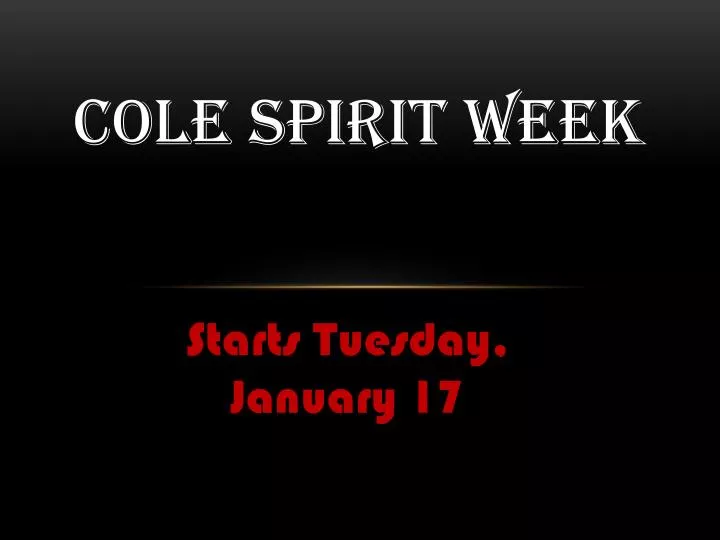 cole spirit week