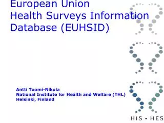 European Union Health Surveys Information Database (EUHSID)