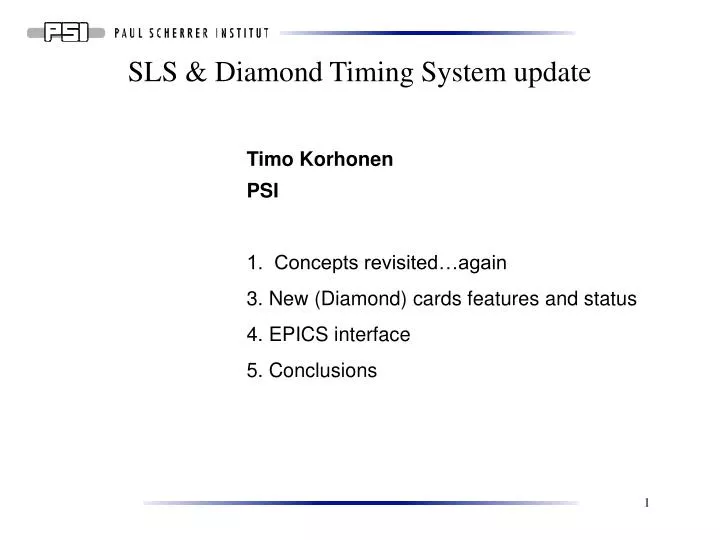 sls diamond timing system update