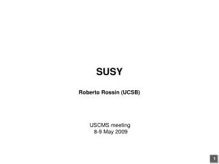SUSY Roberto Rossin (UCSB)