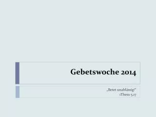 gebetswoche 2014