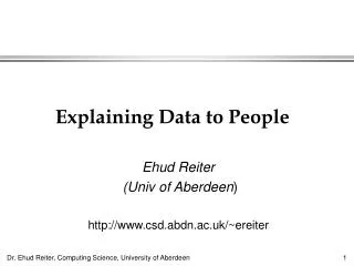Explaining Data to People