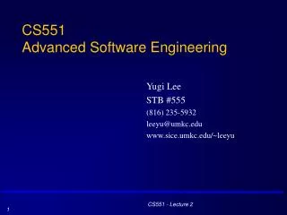 CS551 Advanced Software Engineering