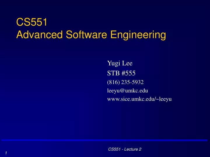 cs551 advanced software engineering