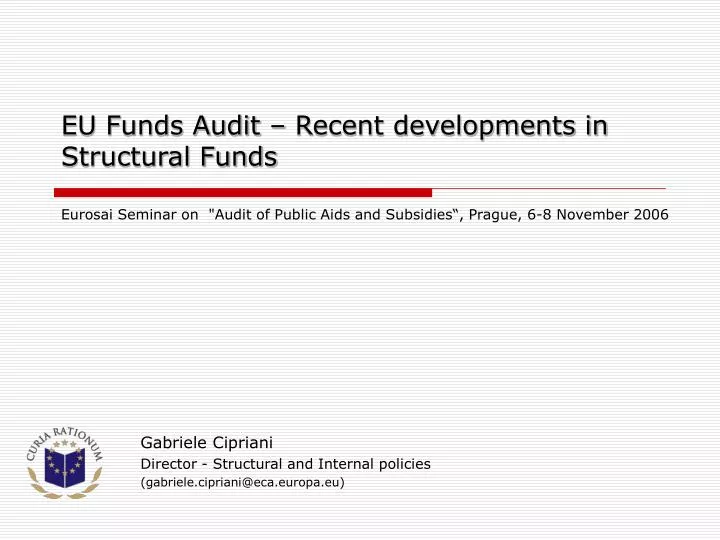 eu funds audit recent developments in structural funds