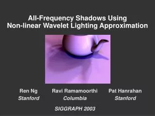 All-Frequency Shadows Using Non-linear Wavelet Lighting Approximation