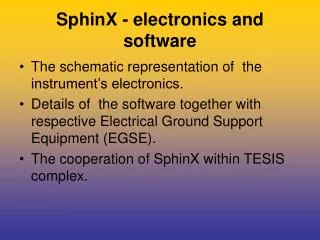 SphinX - electronics and software