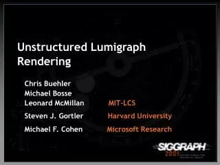Unstructured Lumigraph Rendering