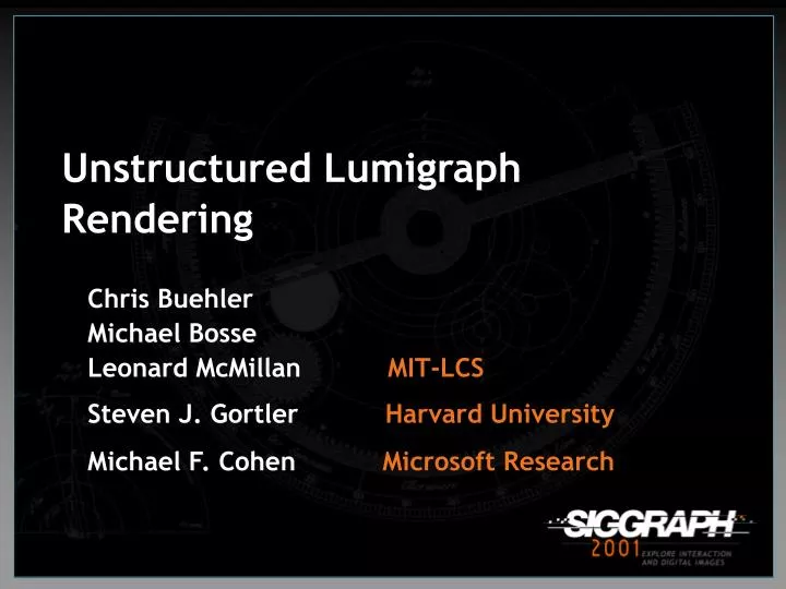 unstructured lumigraph rendering