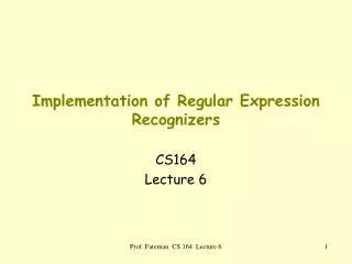 Implementation of Regular Expression Recognizers