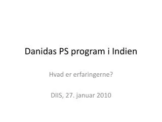 danidas ps program i indien