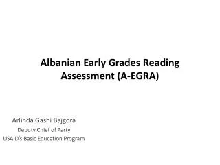 albanian early grades reading assessment a egra