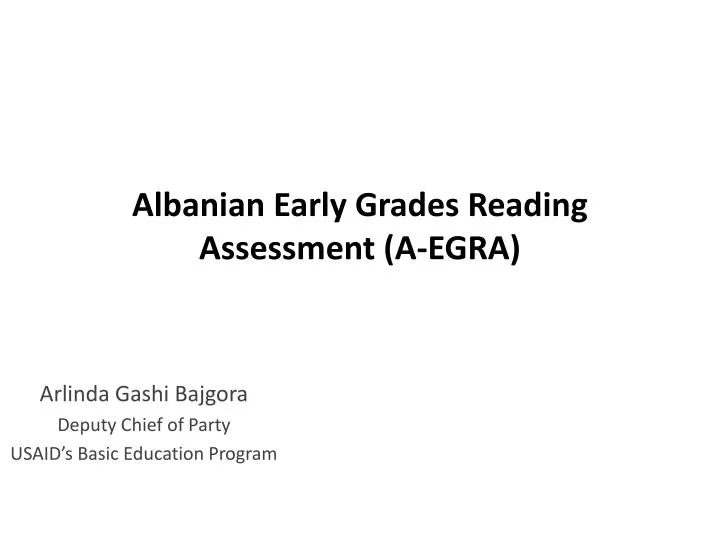albanian early grades reading assessment a egra