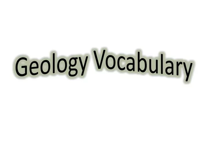 geology vocabulary