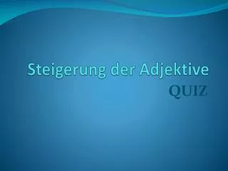 steigerung der adjektive