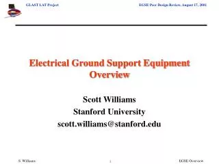 Electrical Ground Support Equipment Overview
