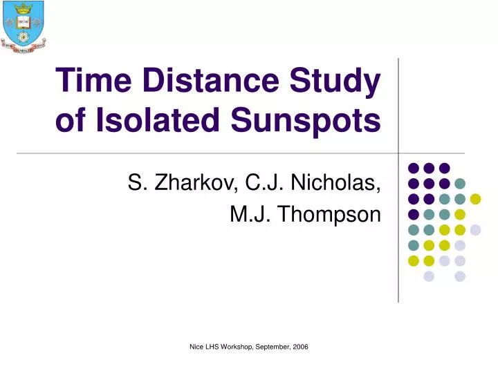 time distance study of isolated sunspots