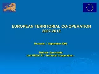 EUROPEAN TERRITORIAL CO-OPERATION 2007-2013