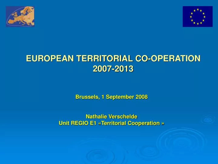 european territorial co operation 2007 2013