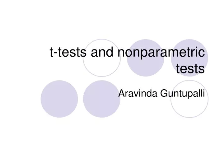 t tests and nonparametric tests