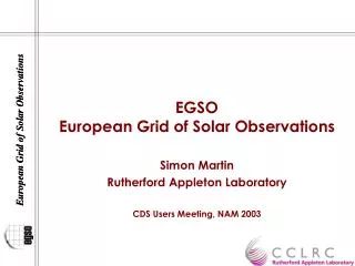 EGSO European Grid of Solar Observations