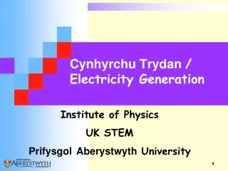 cynhyrchu trydan electricity generation