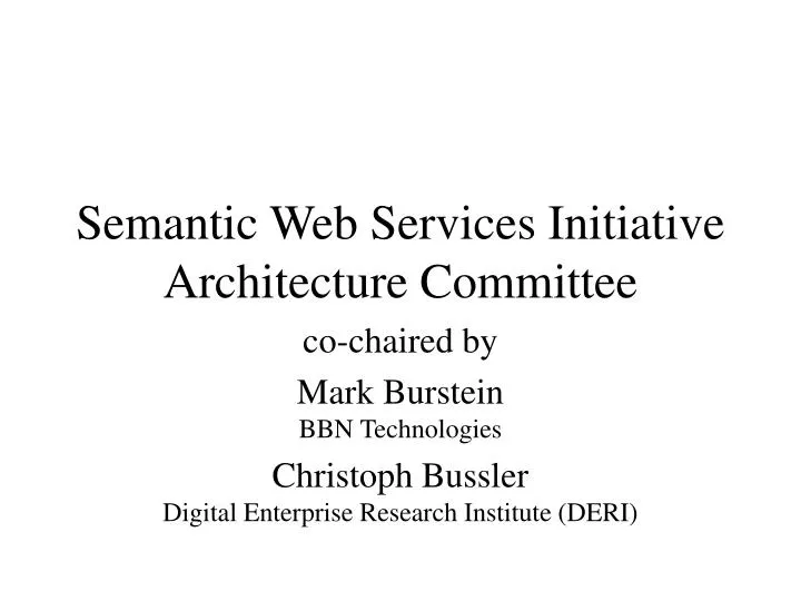 semantic web services initiative architecture committee