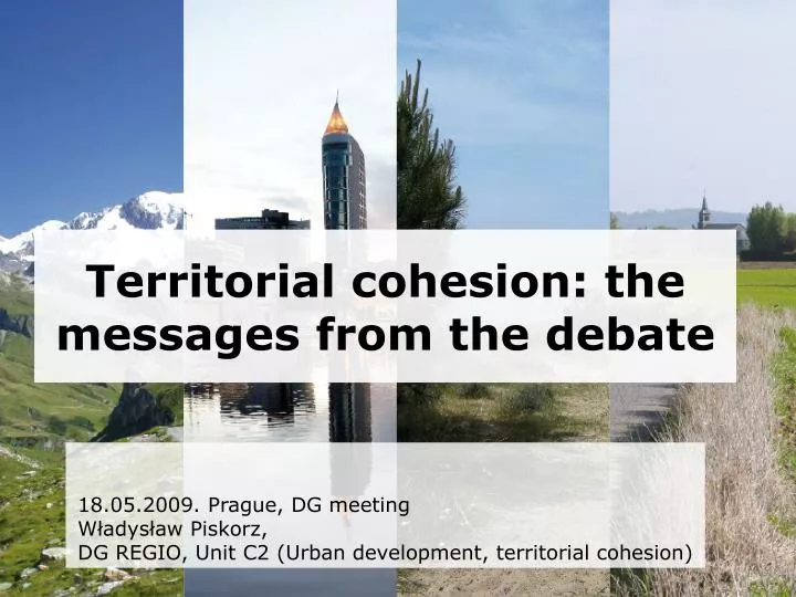 territorial cohesion the messages from the debate