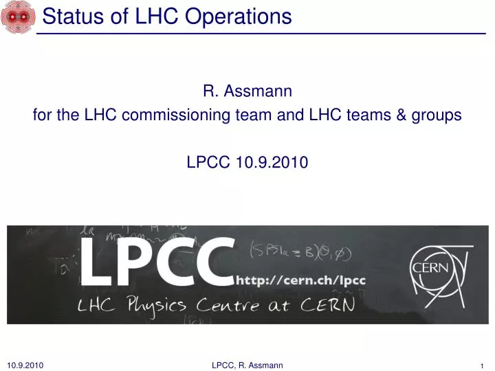 status of lhc operations