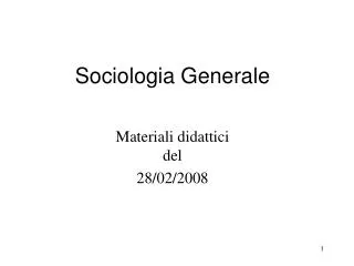 sociologia generale