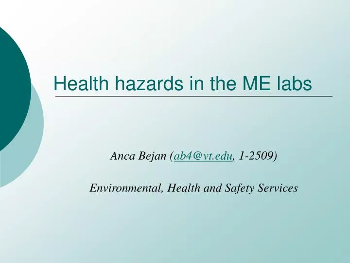 health hazards in the me labs