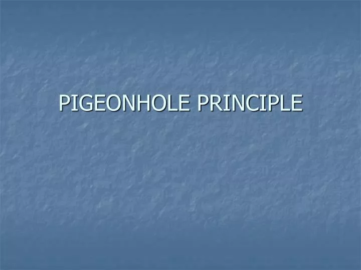 pigeonhole principle