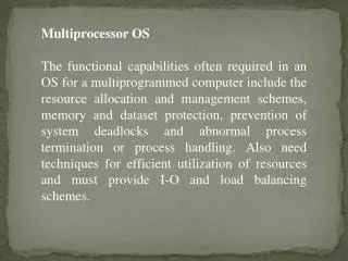 Multiprocessor OS