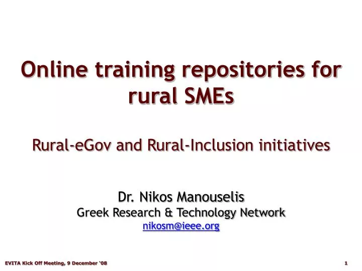 online training repositories for rural smes rural egov and rural inclusion initiatives