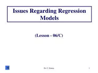 Issues Regarding Regression Models