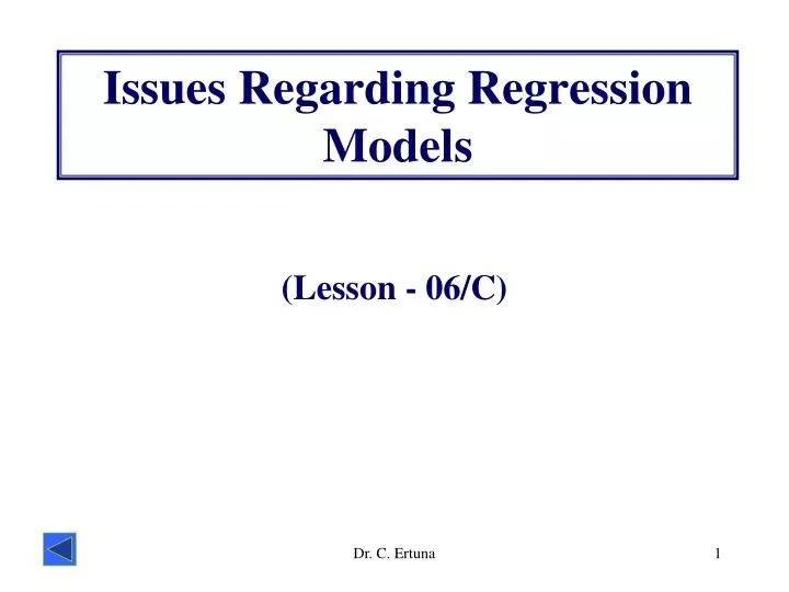 issues regarding regression models