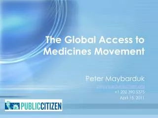 The Global Access to Medicines Movement